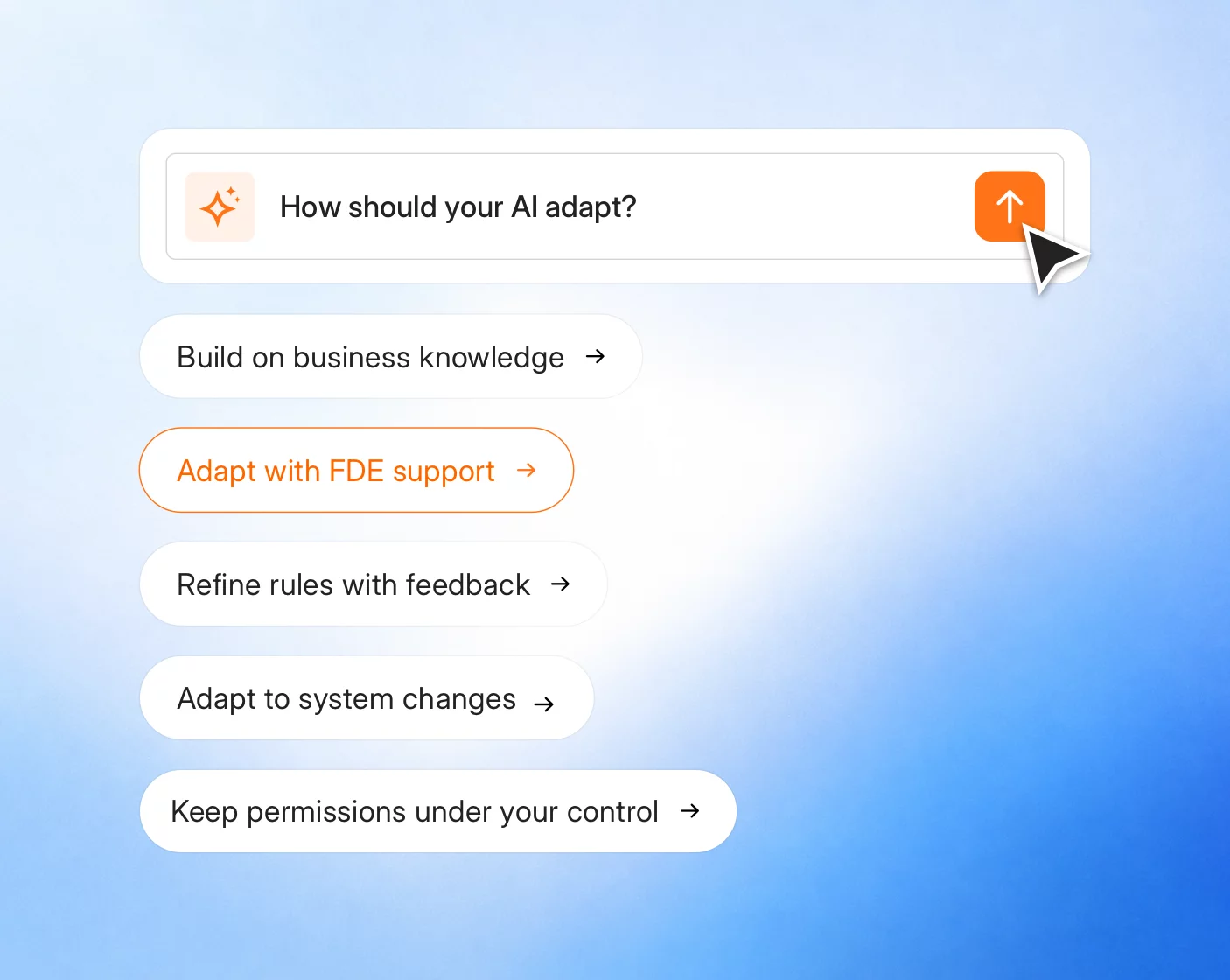 Mr. AI ongoing adaptation and FDE support interface